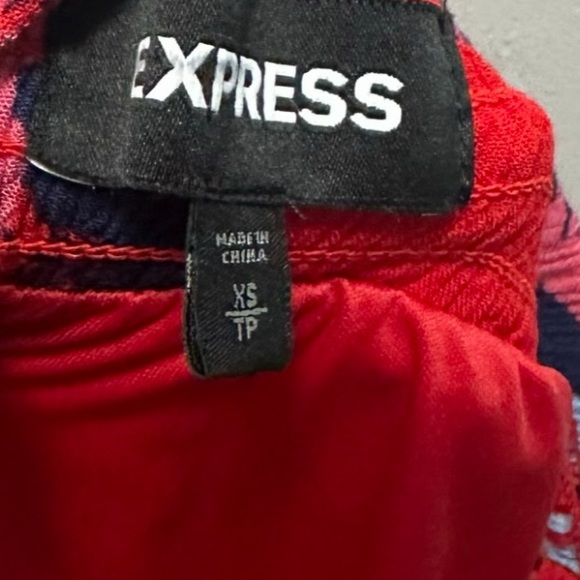 Express Red Floral Smimer Mini Dress - Size xsmall - Picture 3 of 8